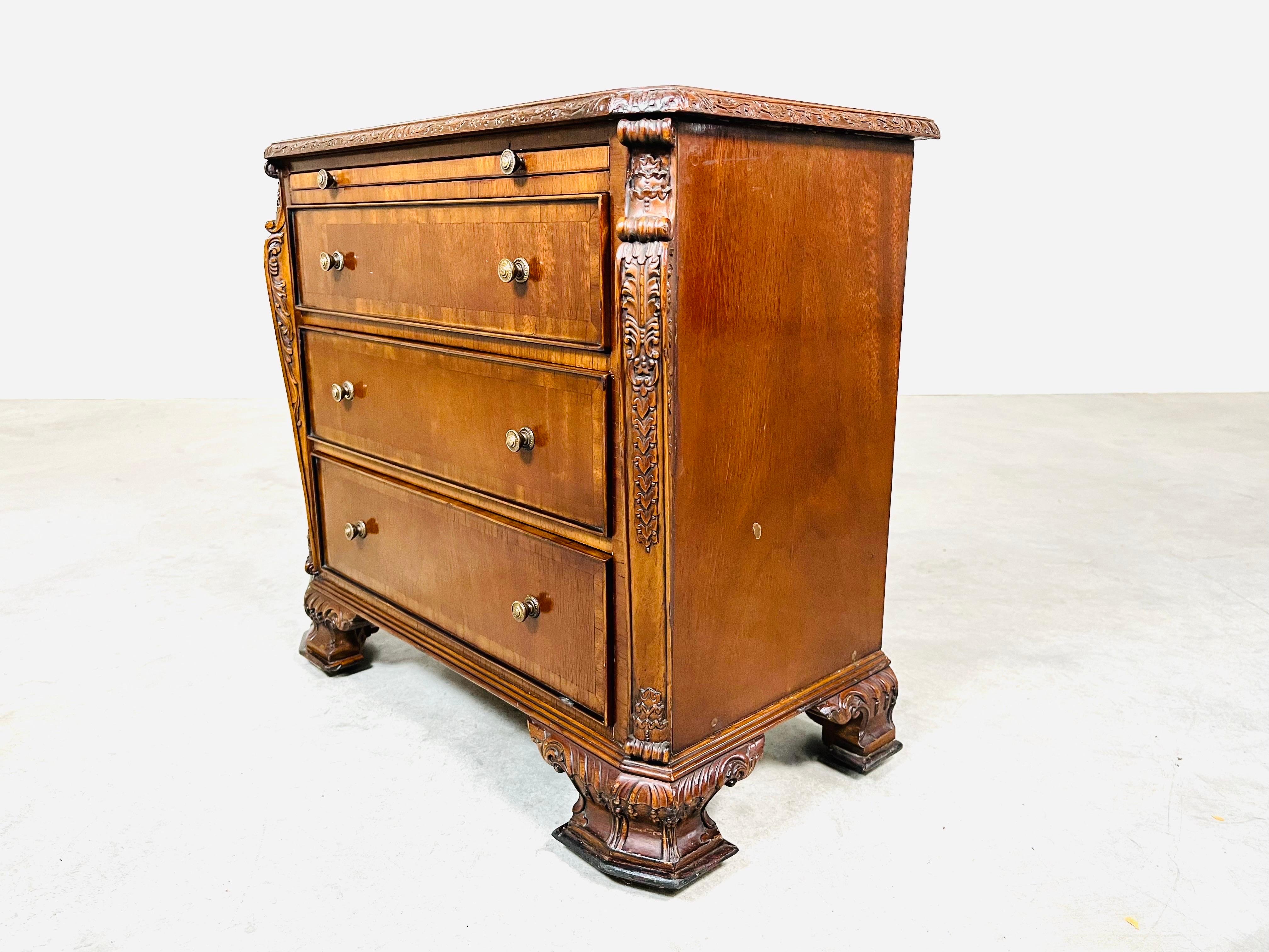 Americano Vtg Maitland Smith Chippendale Parquetry Salesman Sample Jewelry-Keepsake Chest in vendita