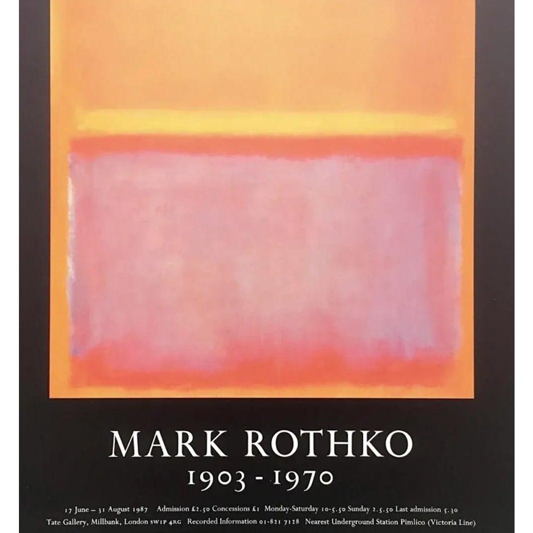 Mark Rothko Vintage 1987 Abstract Expressionist Lithograph Print Framed Tate Gallery Exhibition Poster 