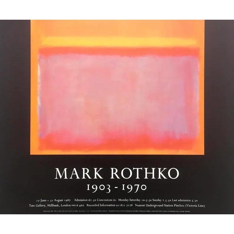 British Vtg Mark Rothko MCM 1987 Abstract Lithograph Tate Gallery Exhibition Poster OOP For Sale