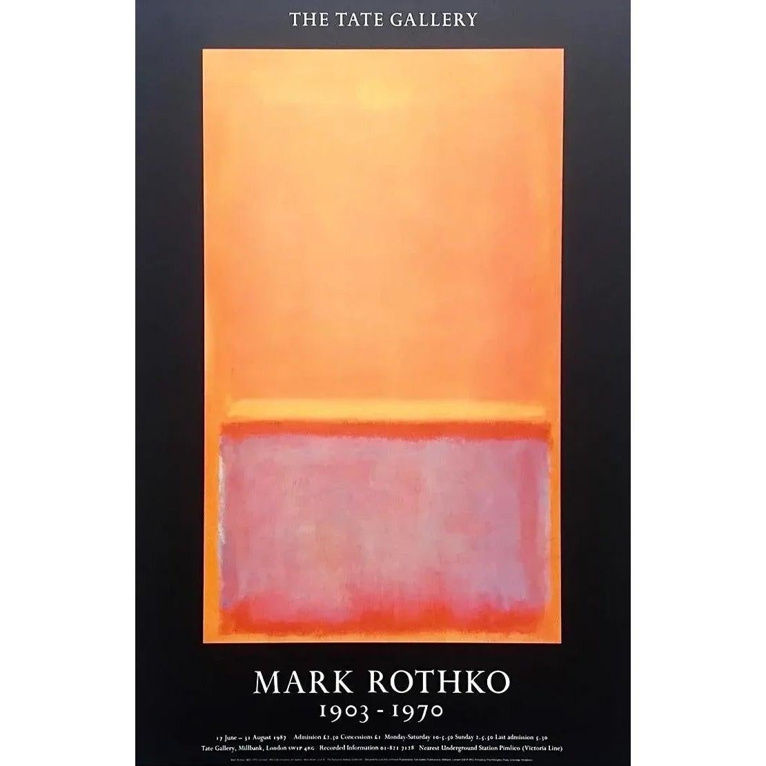 Vtg Mark Rothko MCM 1987 Abstract Lithograph Tate Gallery Exhibition Poster OOP For Sale 1