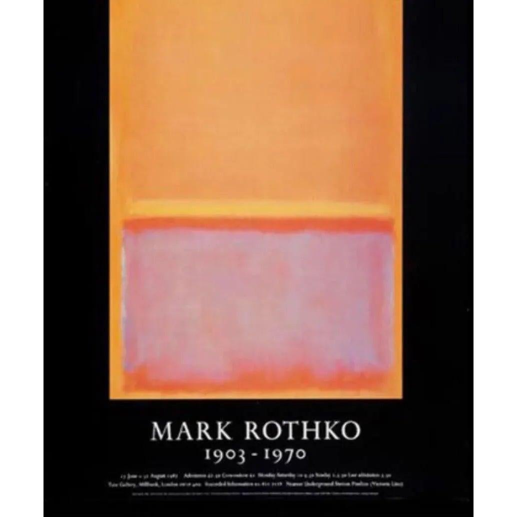 Vtg Mark Rothko MCM 1987 Abstract Lithograph Tate Gallery Exhibition Poster OOP For Sale 2