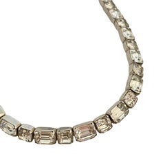 Vtg MAZER Bros. signed silver rhinestone designer necklace