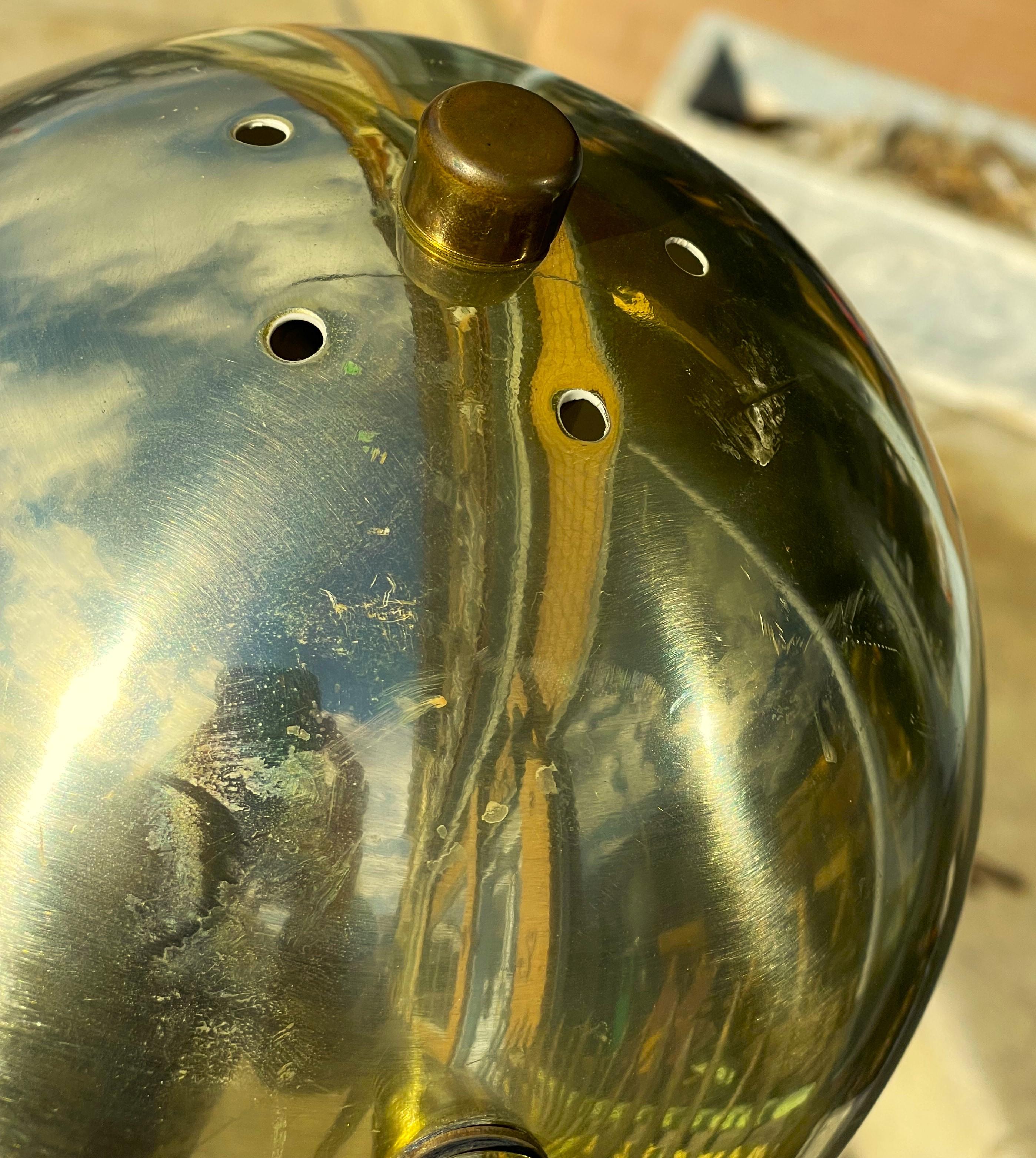 Vtg Mid Century Brass Plated Gooseneck Floor Lamp Working  en vente 3