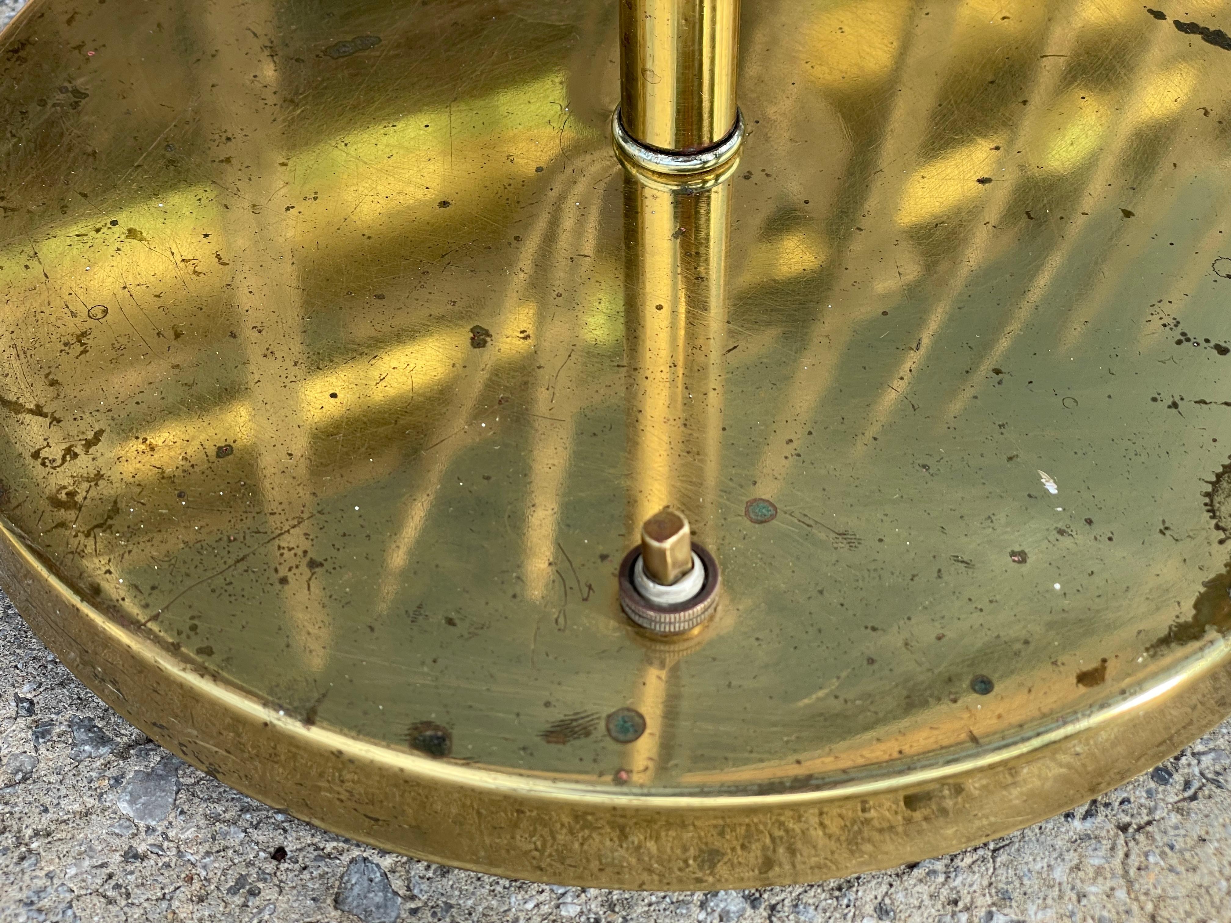 Vtg Mid Century Brass Plated Gooseneck Floor Lamp Working  en vente 8