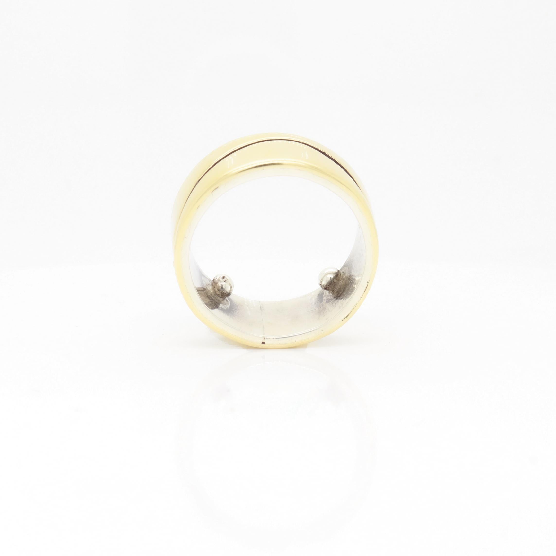 Vtg Mid-Century Modernist Paul Lobel Mixed Metal Gold/Silver Cigar Band Ring For Sale 7