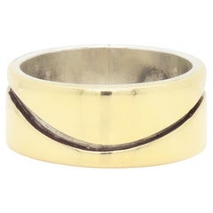 Vintage Vtg Mid-Century Modernist Paul Lobel Mixed Metal Gold/Silver Cigar Band Ring