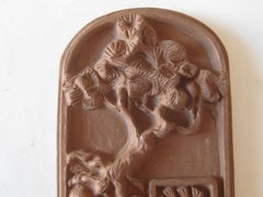 Vtg Modernist Torrey Pines Bank Advertising Art Pottery Plaque Tile San Diego