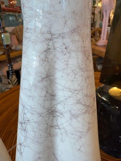 Vtg Murano Style Glass Fluted Scalloped Table Lamps Metallic Veins Newly Wired