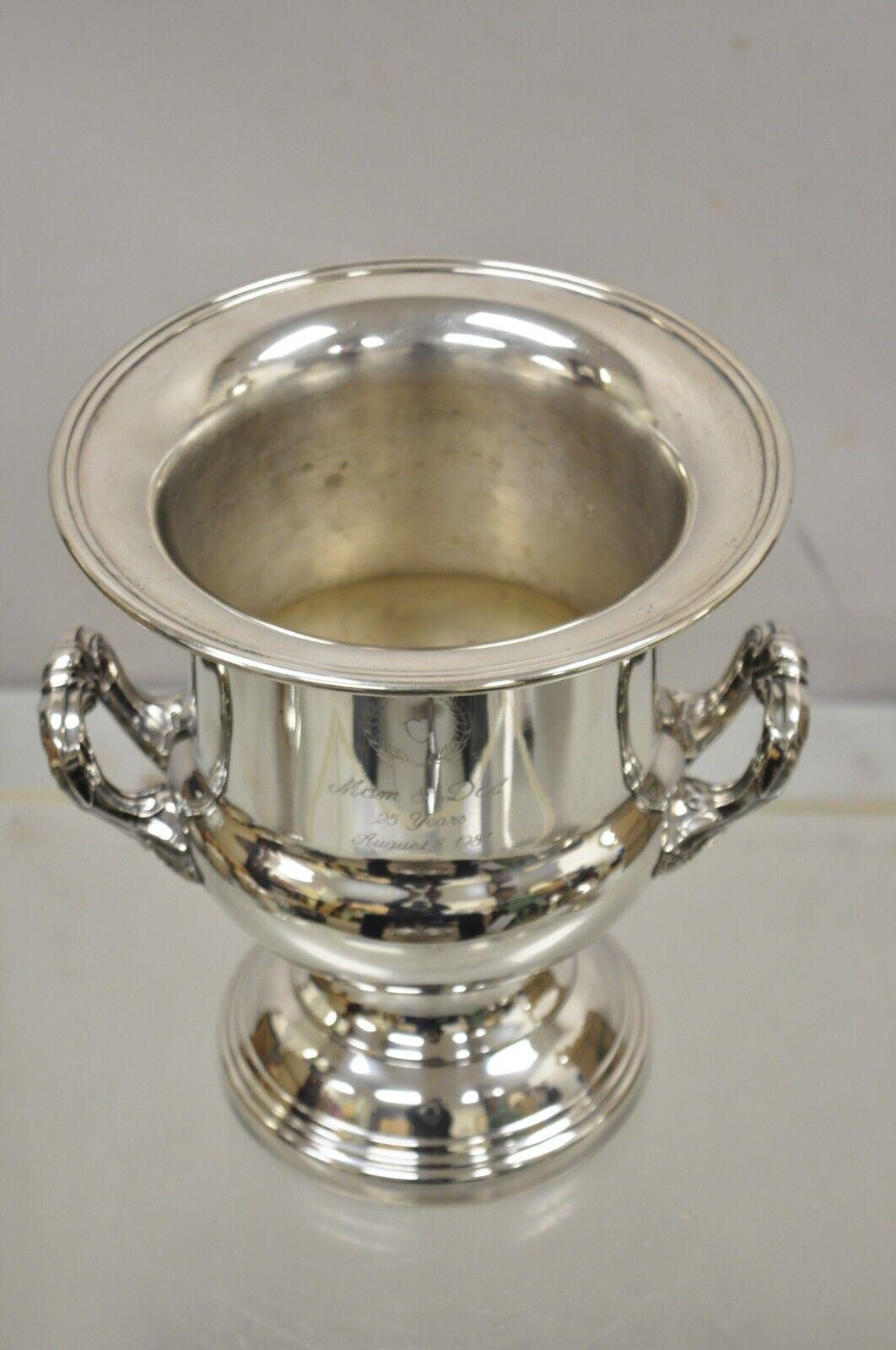 Regency Vtg Newport Gorham Silver Plated Trophy Cup Champagne Chiller Wine Ice Bucket For Sale