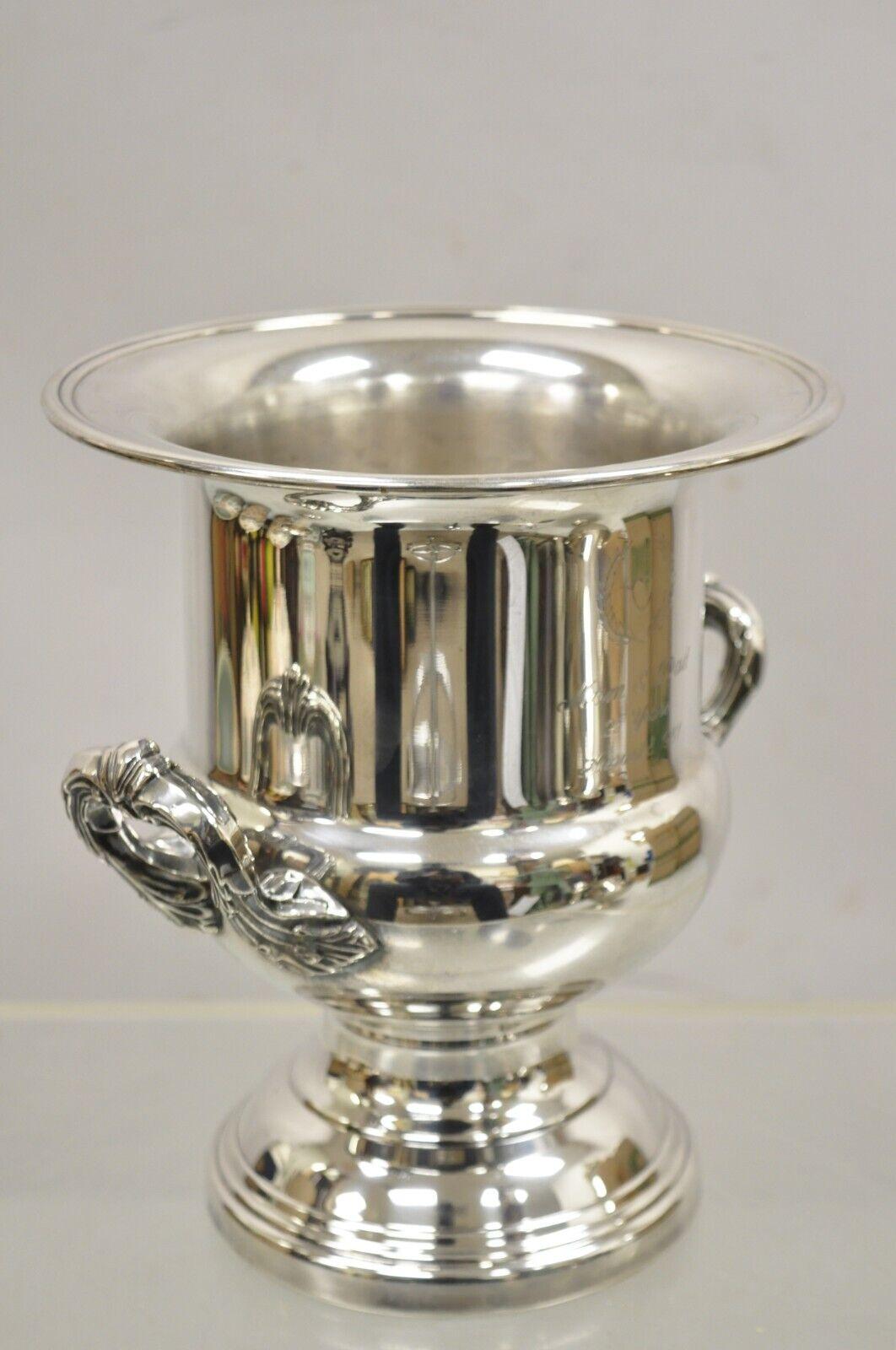 20th Century Vtg Newport Gorham Silver Plated Trophy Cup Champagne Chiller Wine Ice Bucket For Sale