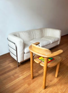 Sofá 'Onda' de De Pas D'Urbino + Lomazzi para Zanotta años 80 Crema + Cromo