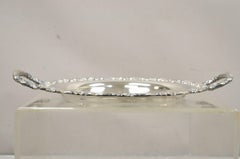 Vtg Oneida Estilo Victoriano Plato redondo plateado Bandeja con asas