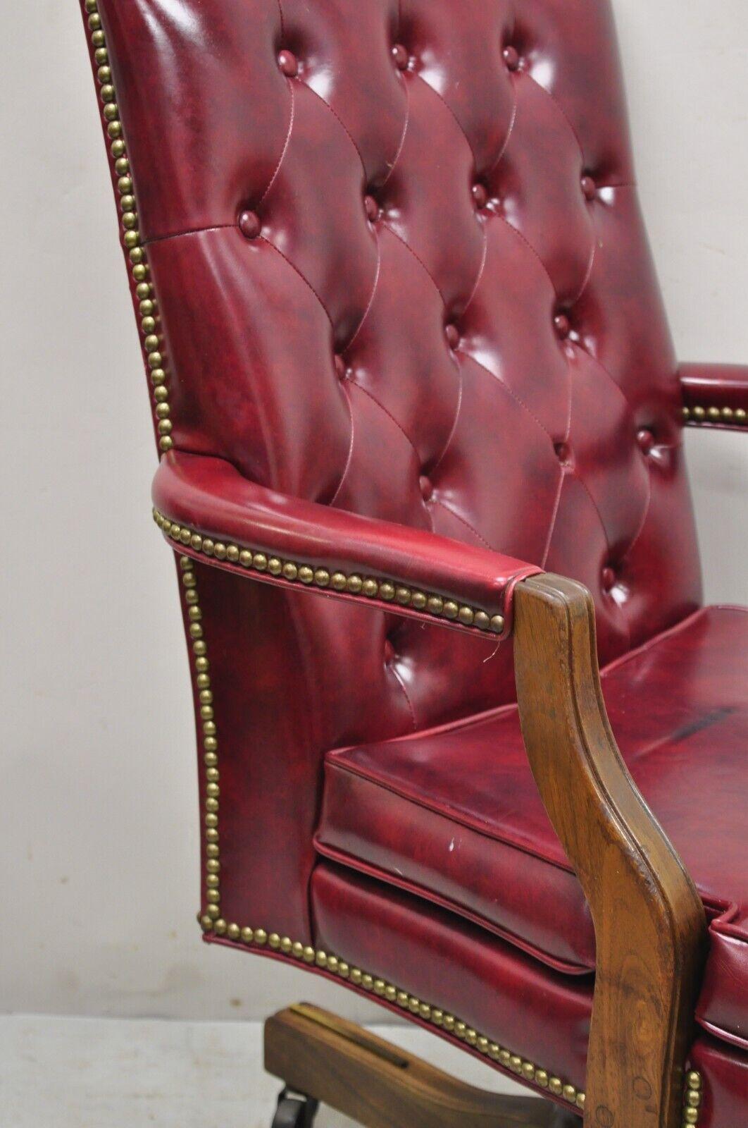 oxblood leather office chair