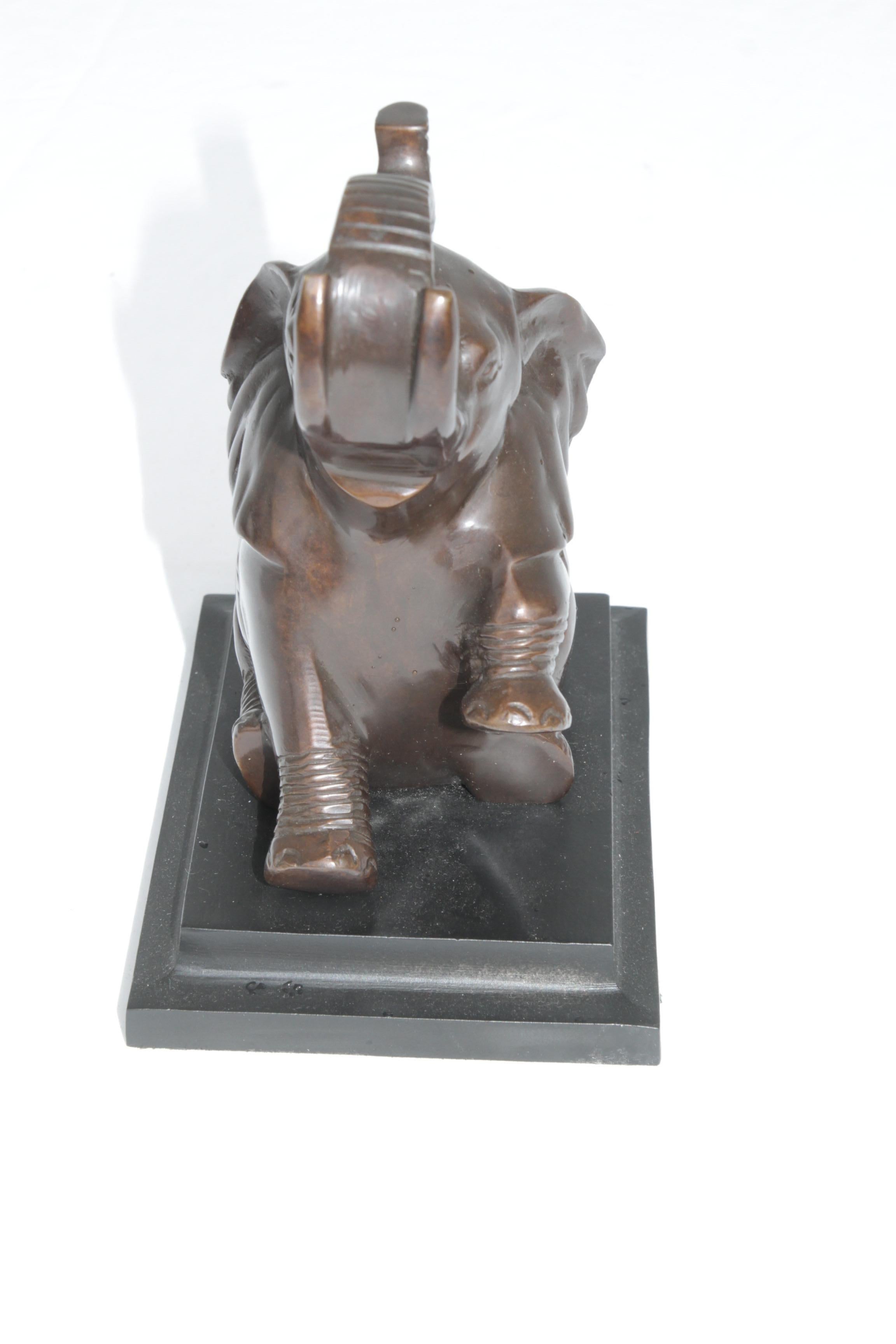 Coppia ART DECO Baby Elephant BookEnds Vtg in metallo bronzato in vendita 9