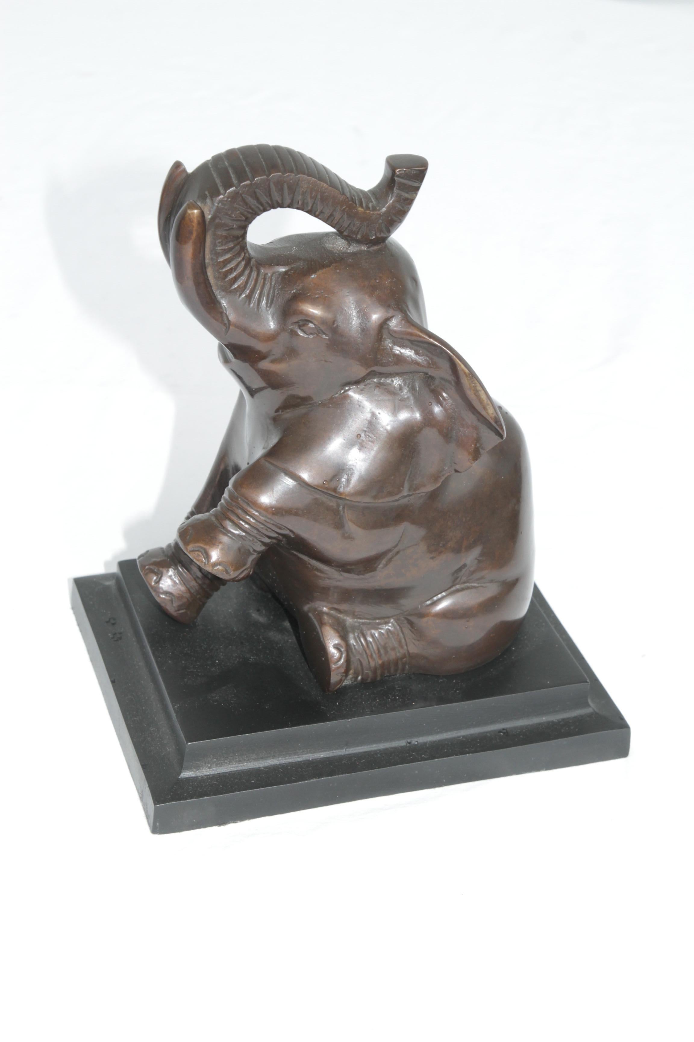Coppia ART DECO Baby Elephant BookEnds Vtg in metallo bronzato in vendita 10