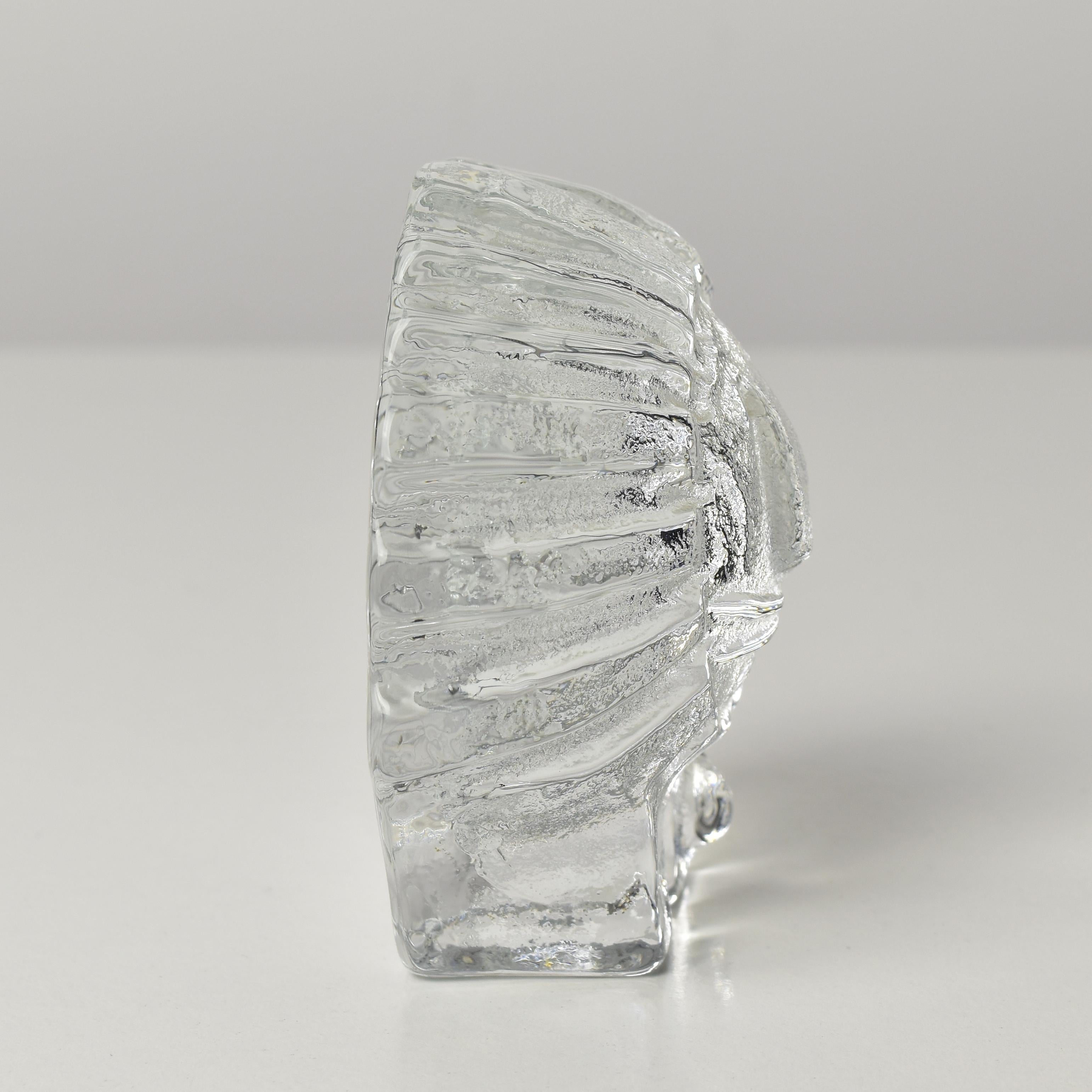 Mid-Century Modern VTG Scandinavian Art Glass Lion Figurine Design Lisa Larson / Skruf attributed For Sale