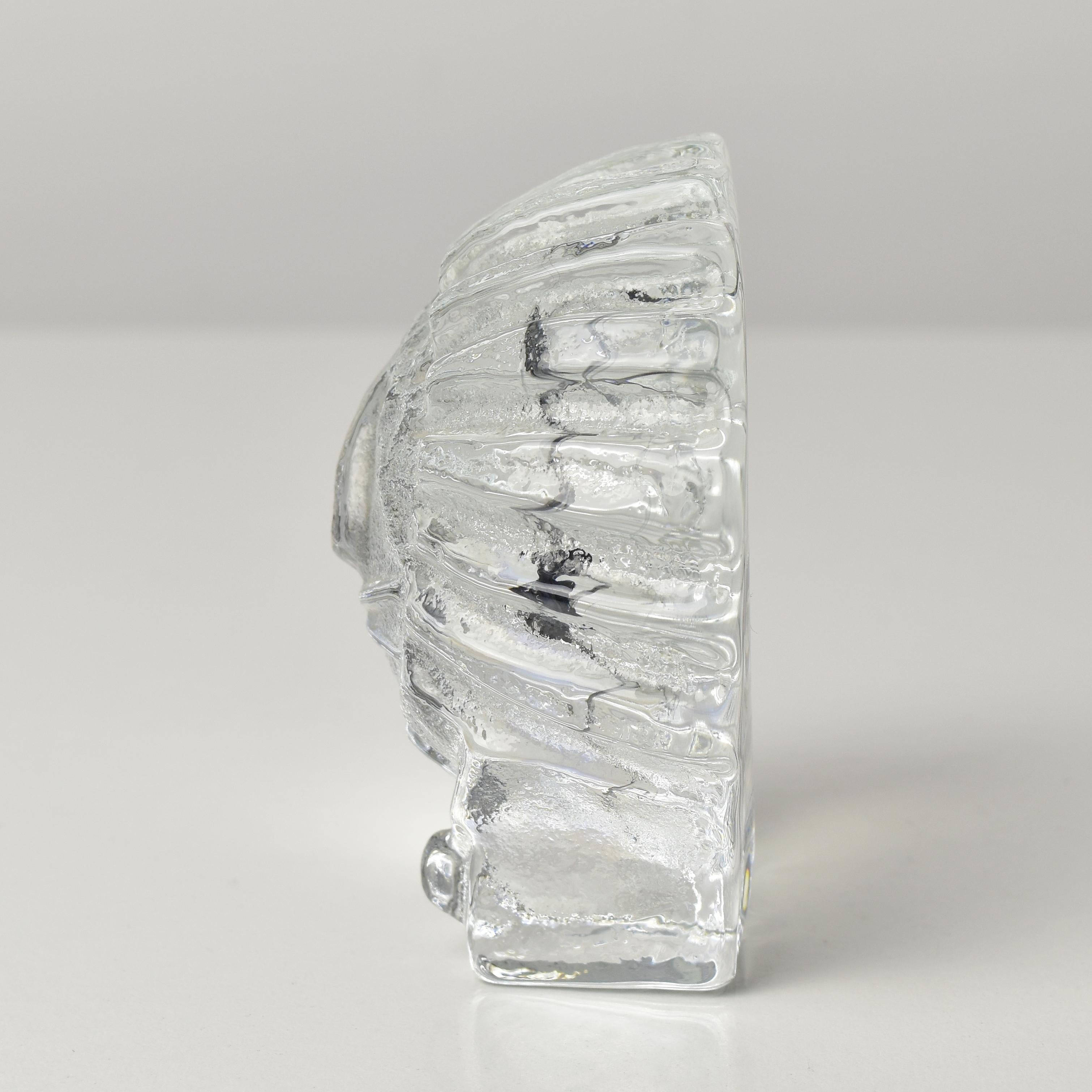 Molded VTG Scandinavian Art Glass Lion Figurine Design Lisa Larson / Skruf attributed For Sale