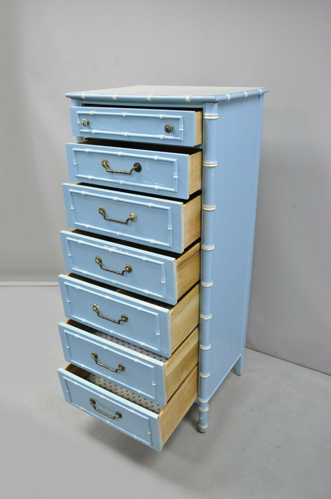 blue tall dresser