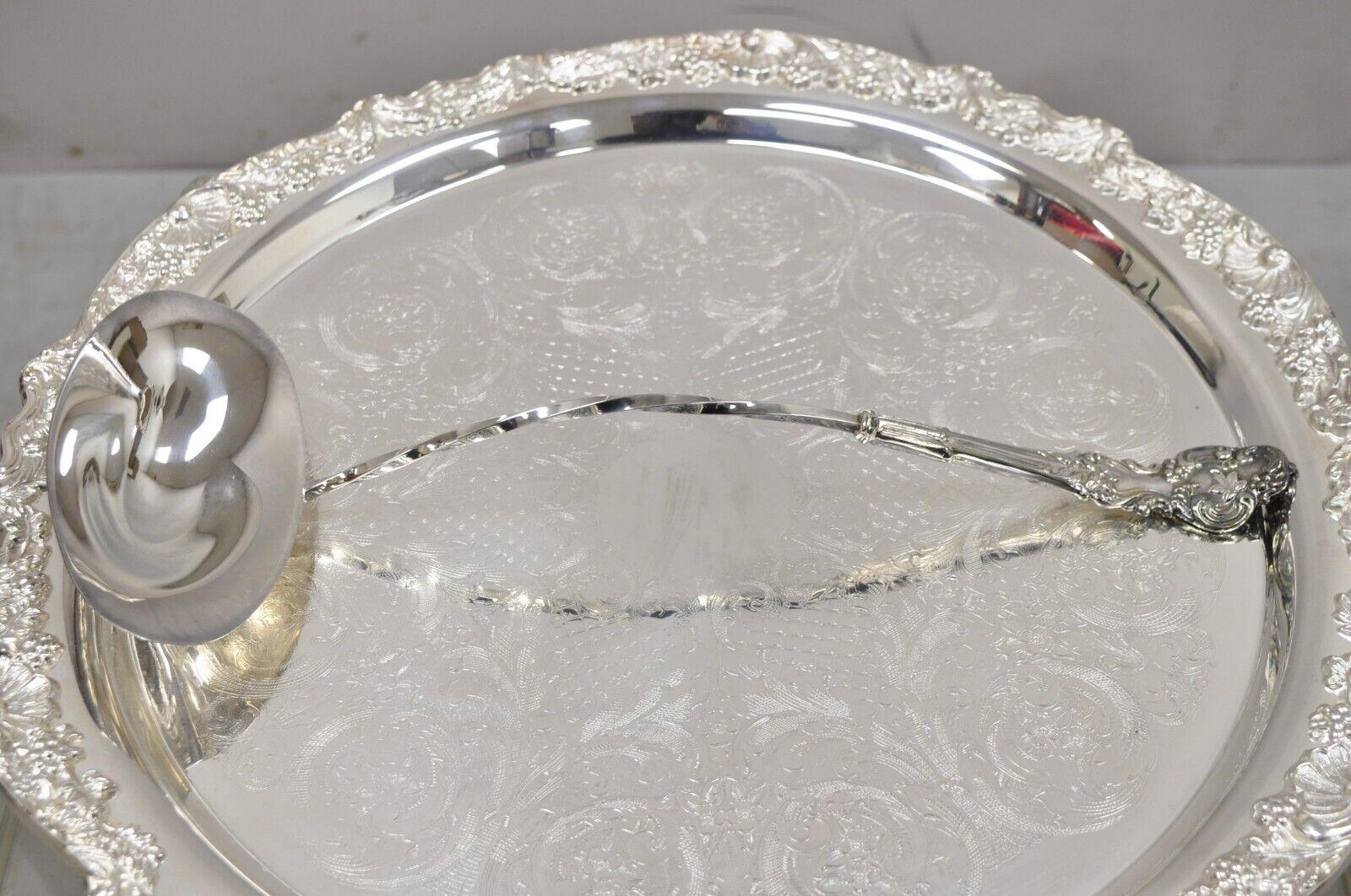 Vtg Towle Silver Plated Victorian Punch Bowl Set, 20 Cups Tray and Punch Bowl 5