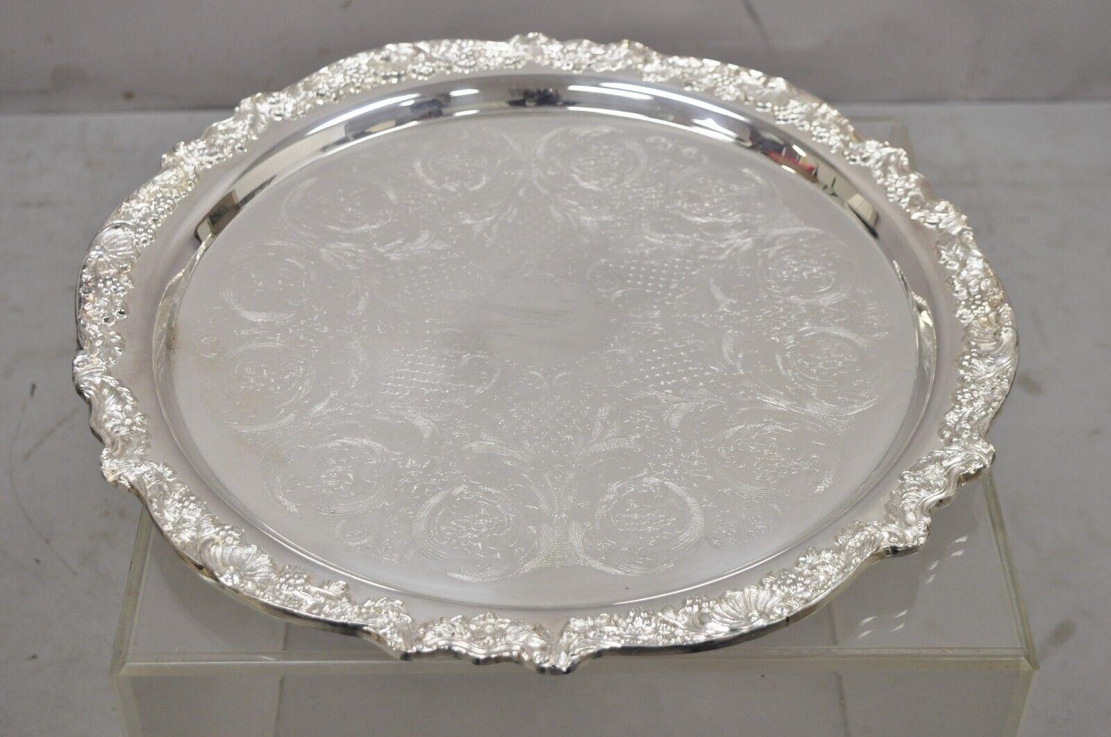 Vtg Towle Silver Plated Victorian Punch Bowl Set, 20 Cups Tray and Punch Bowl 4