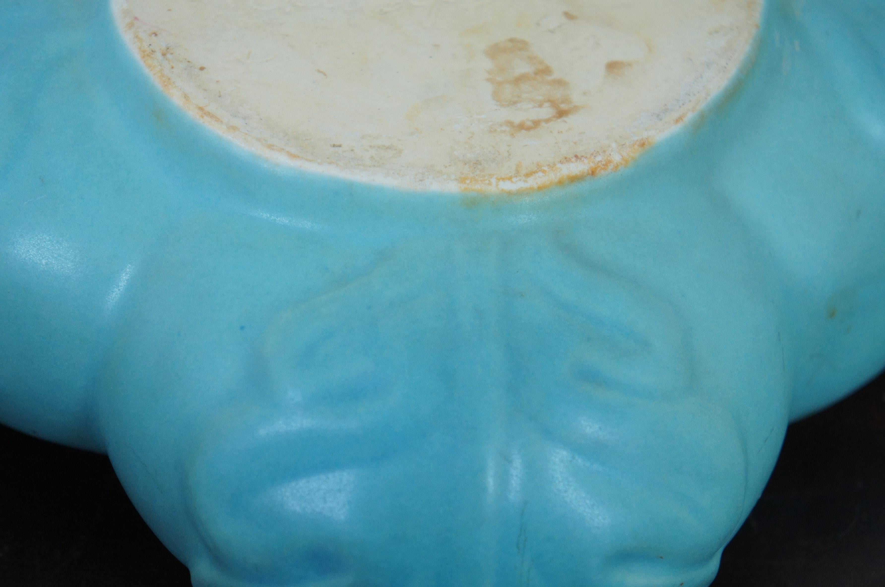 Ceramic Vintage Van Briggle Pottery Turquoise Blue Flower Trinket Candy Dish