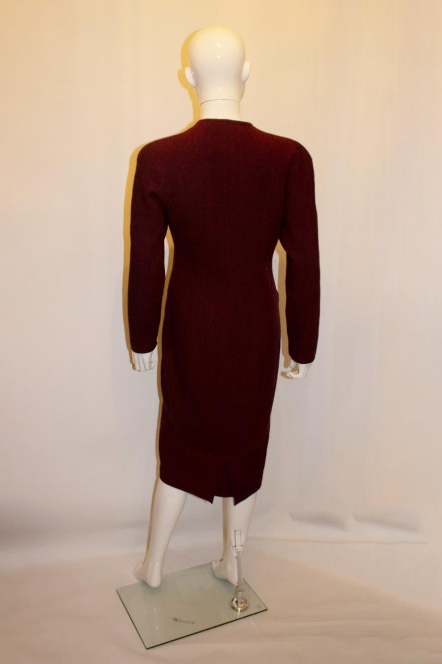 Vtntage Pallant London Red and Black Wool Coat Dress For Sale 1