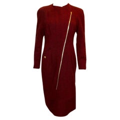 Robe manteau en laine rouge et noire Pallant London Vtntage