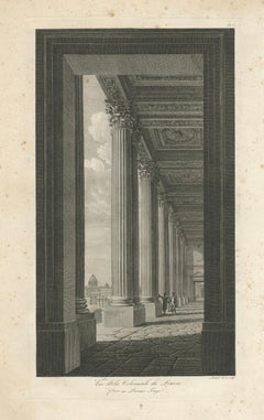 Vue de la Colonnade du Louvre - Grabado arquitectónico de Baltard, hacia 1800