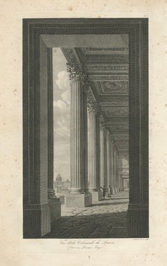 Vue de la Colonnade du Louvre - Grabado arquitectónico de Baltard, hacia 1800