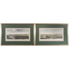 "Vue De Paris" Engravings in Green Mats