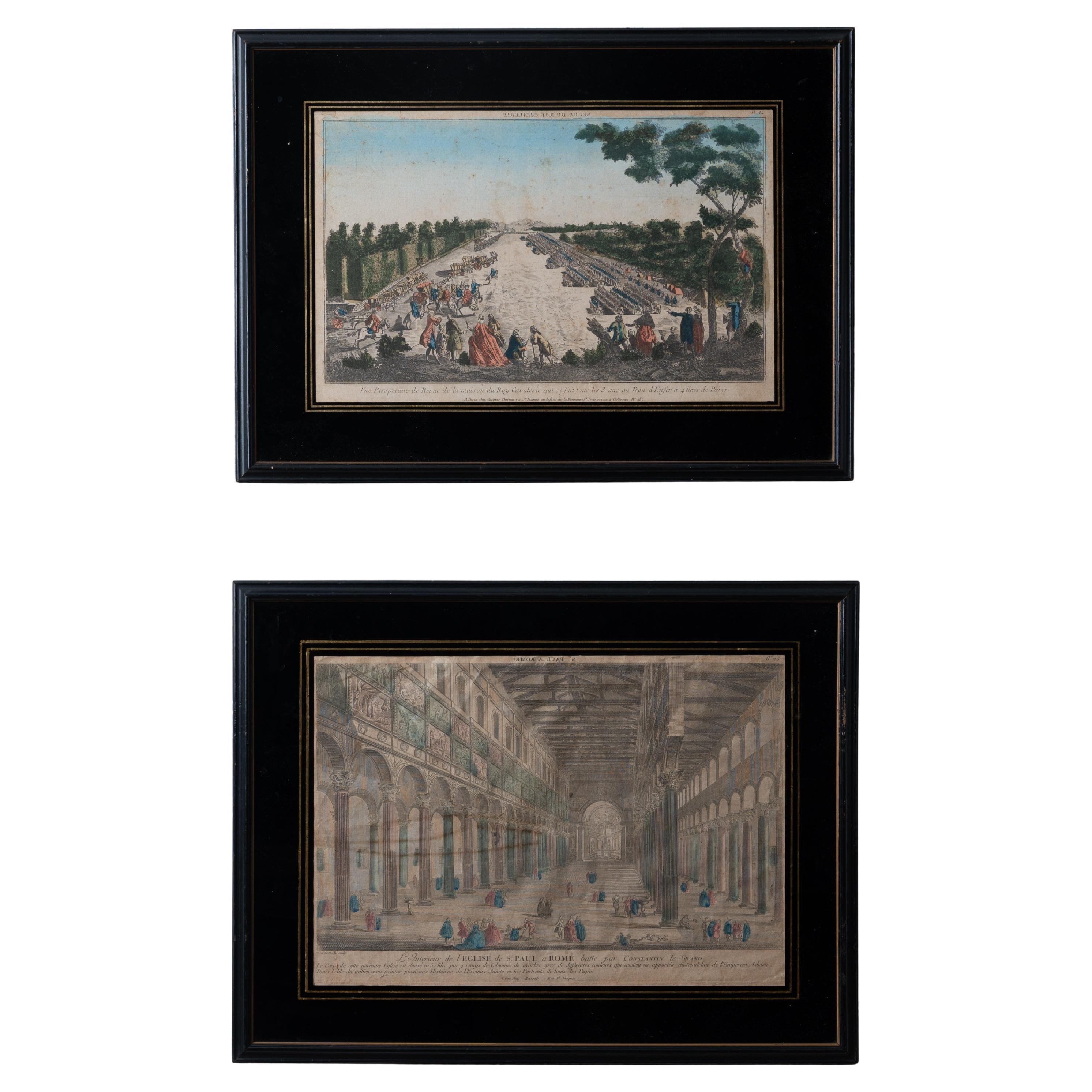 Vue d’Optique of the King’s Cavalry and Saint Paul’s Basilica, 18th Century