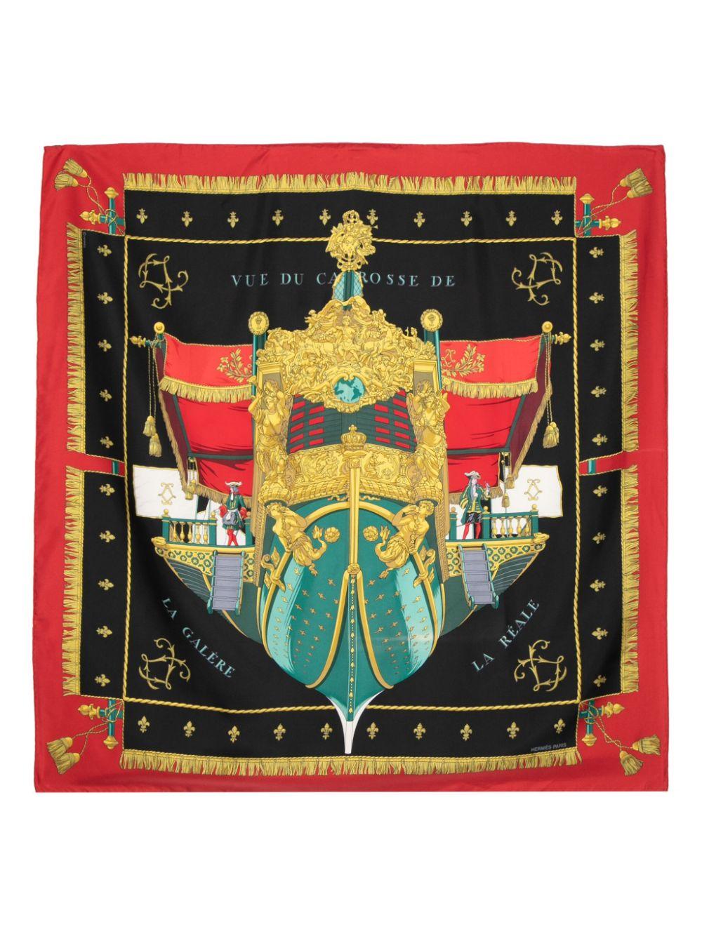 Foulard di seta Vue du Carosse de la Galère La Réale In condizioni ottime in vendita a London, GB