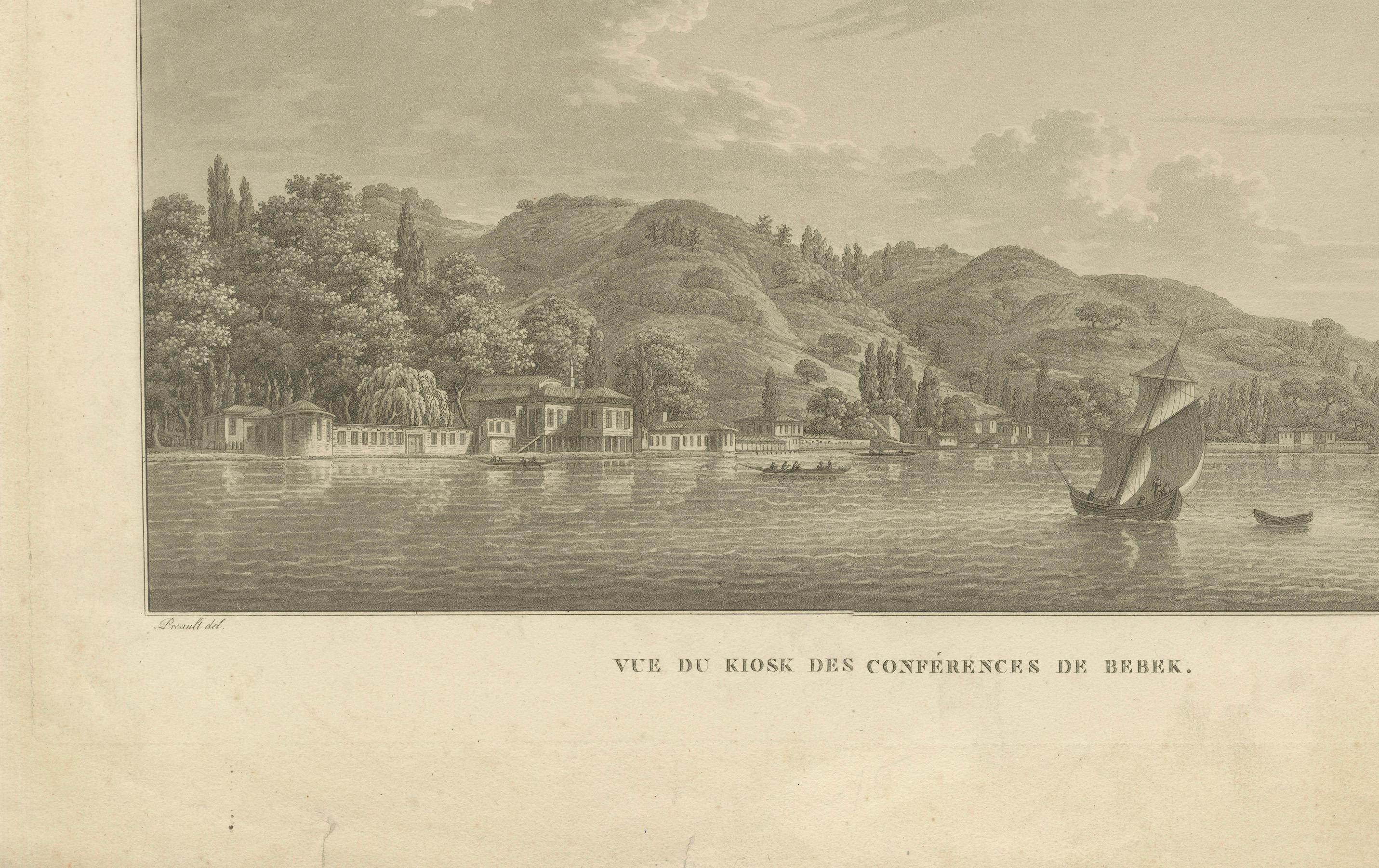Early 19th Century Vue du Kiosk des Conférences de Bebek: Picturesque View of Constantinople, 1817 For Sale
