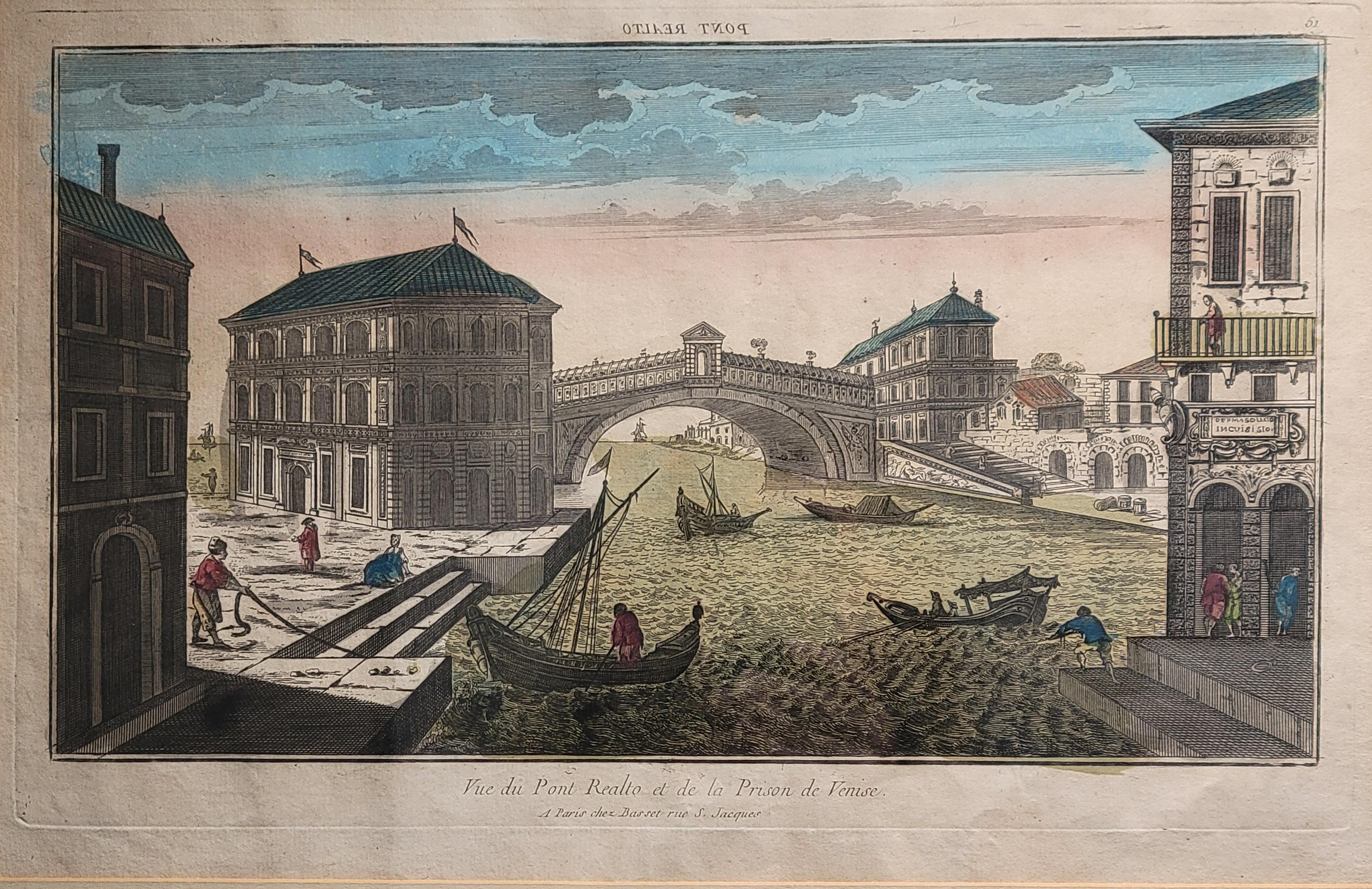 Vue du Pont Realto et de la Prison de Venise -  Venice, Italy, 1760 For Sale 2