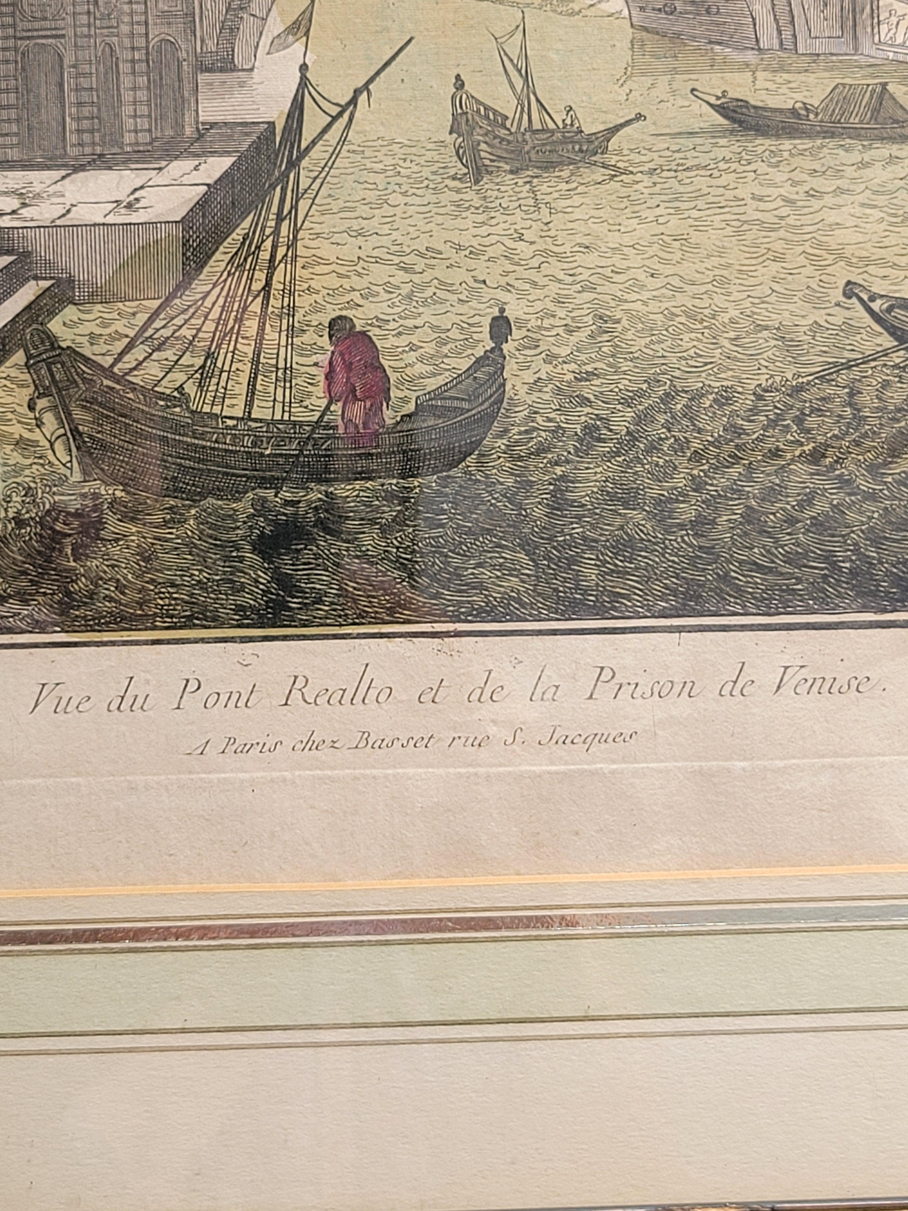 Vue du Pont Realto et de la Prison de Venise -  Venice, Italy, 1760 For Sale 4