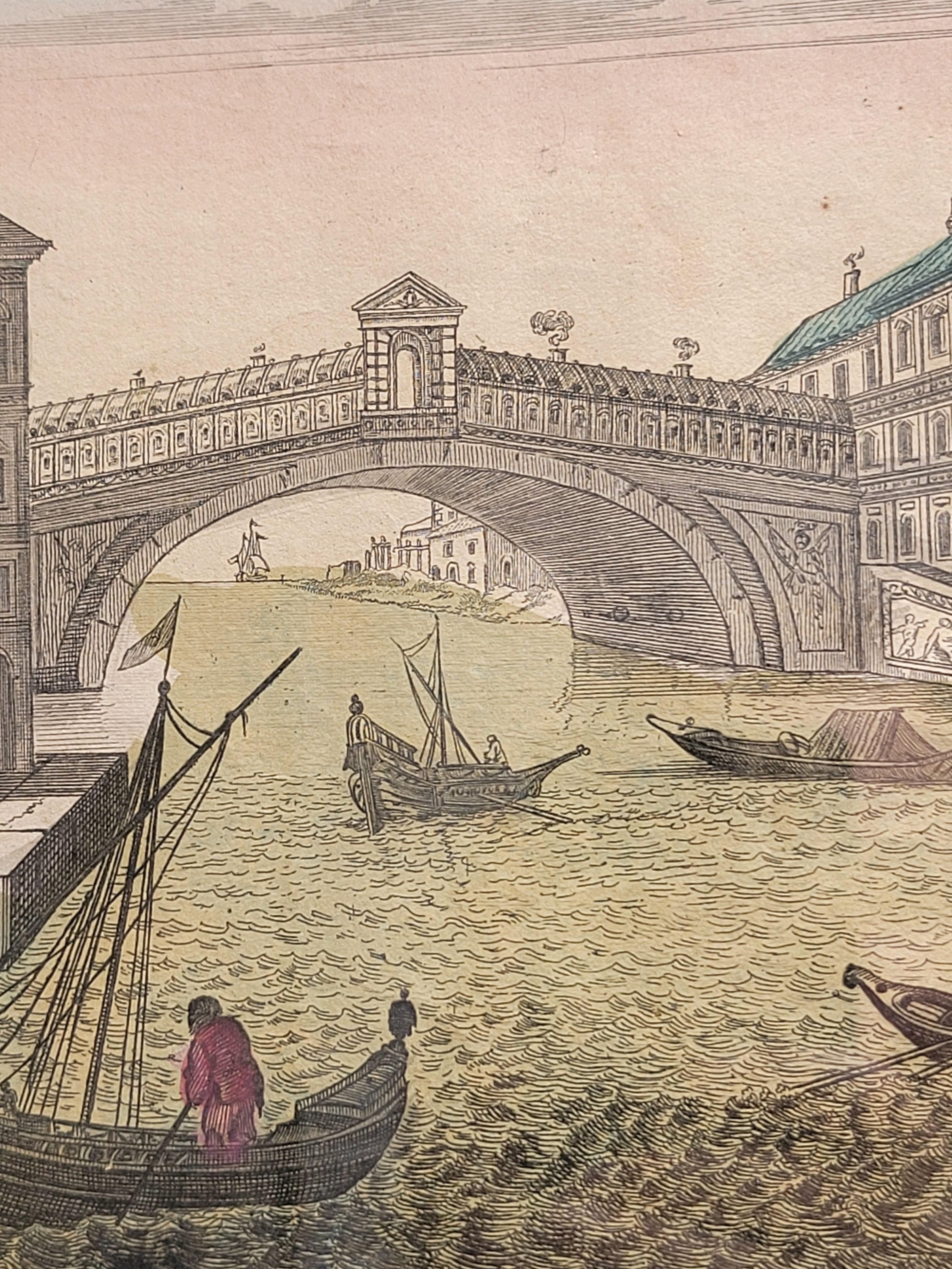 Vue du Pont Realto et de la Prison de Venise -  Venice, Italy, 1760 In Good Condition For Sale In Centennial, CO