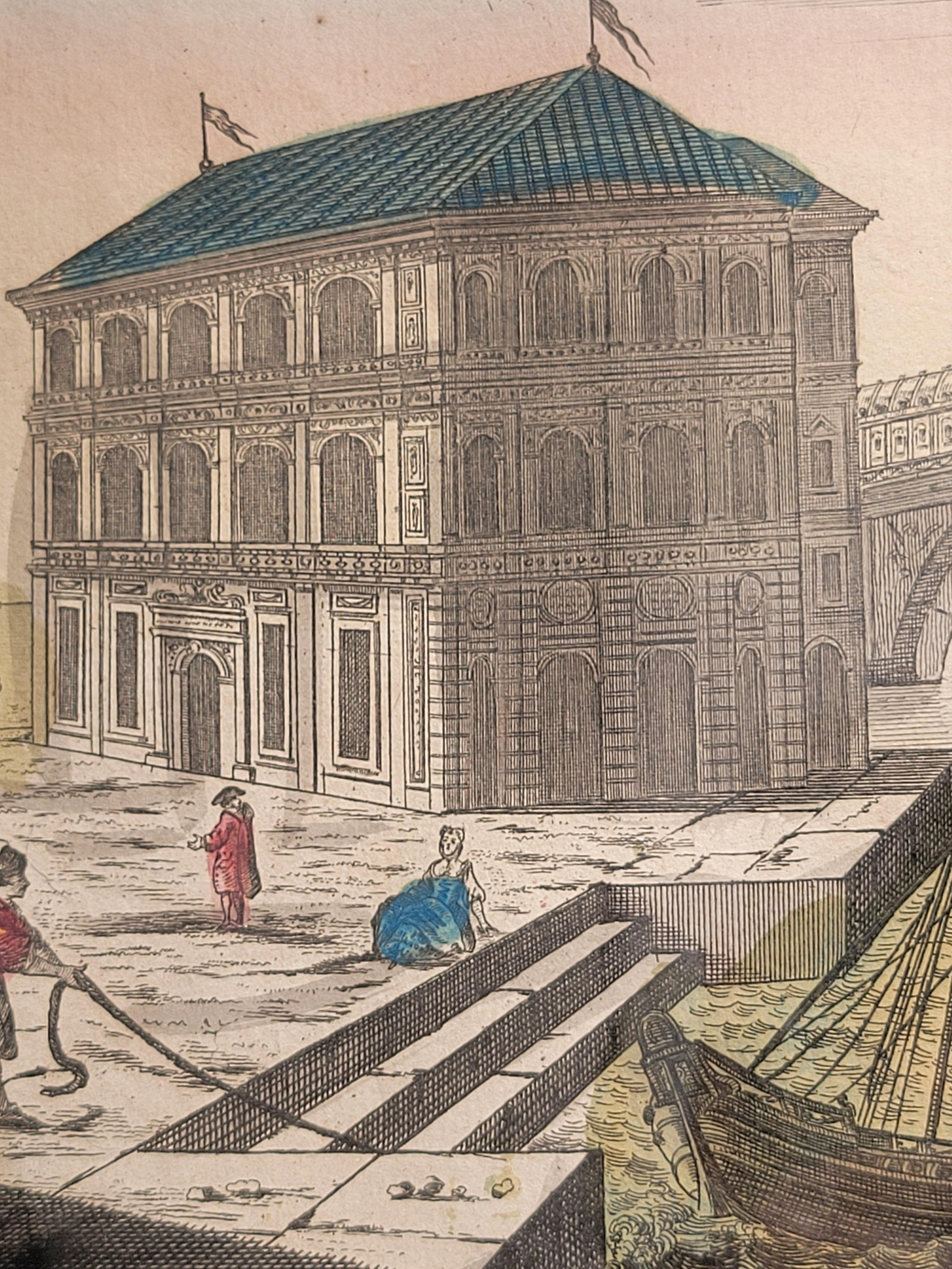 18th Century Vue du Pont Realto et de la Prison de Venise -  Venice, Italy, 1760 For Sale