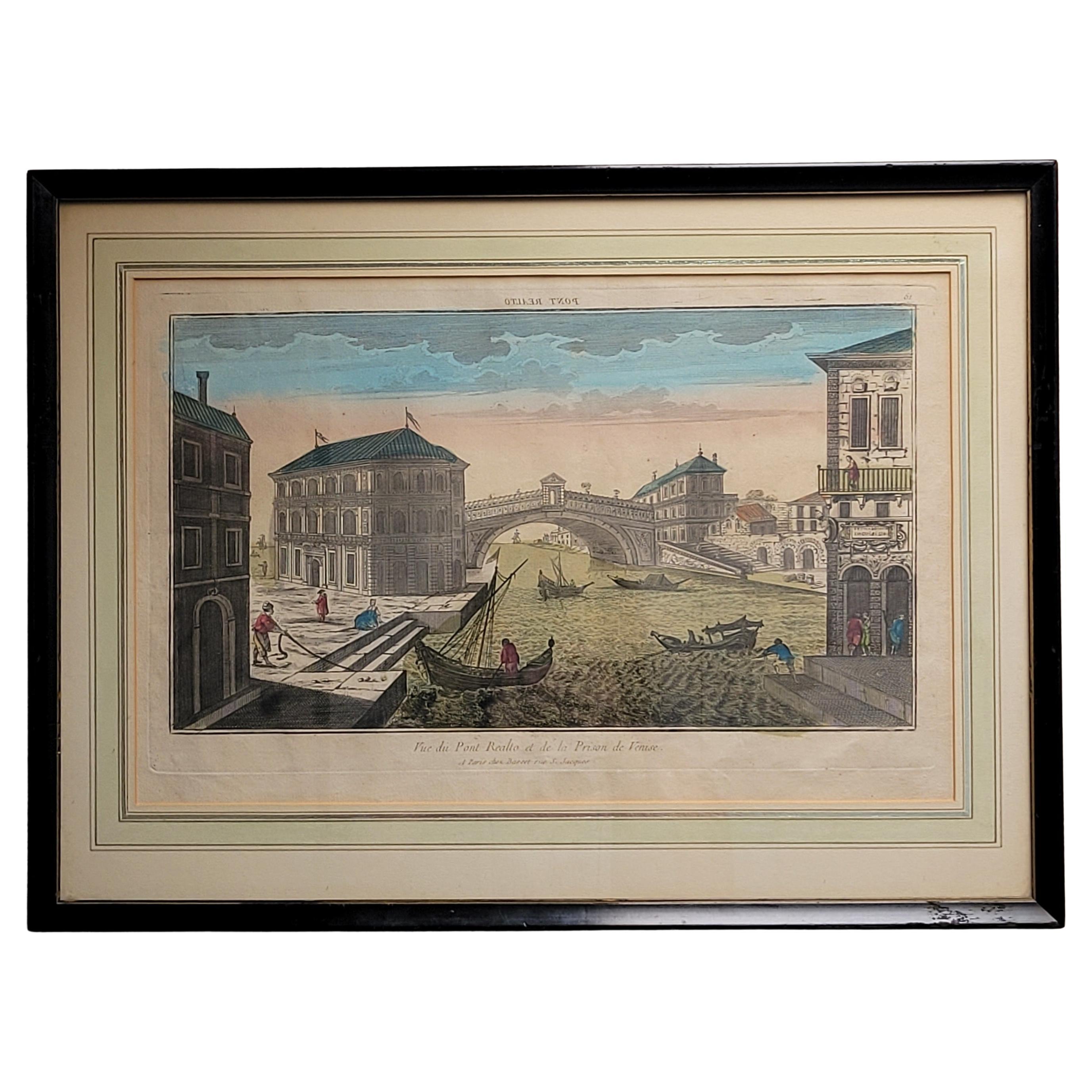 Vue du Pont Realto et de la Prison de Venise -  Venice, Italy, 1760 For Sale