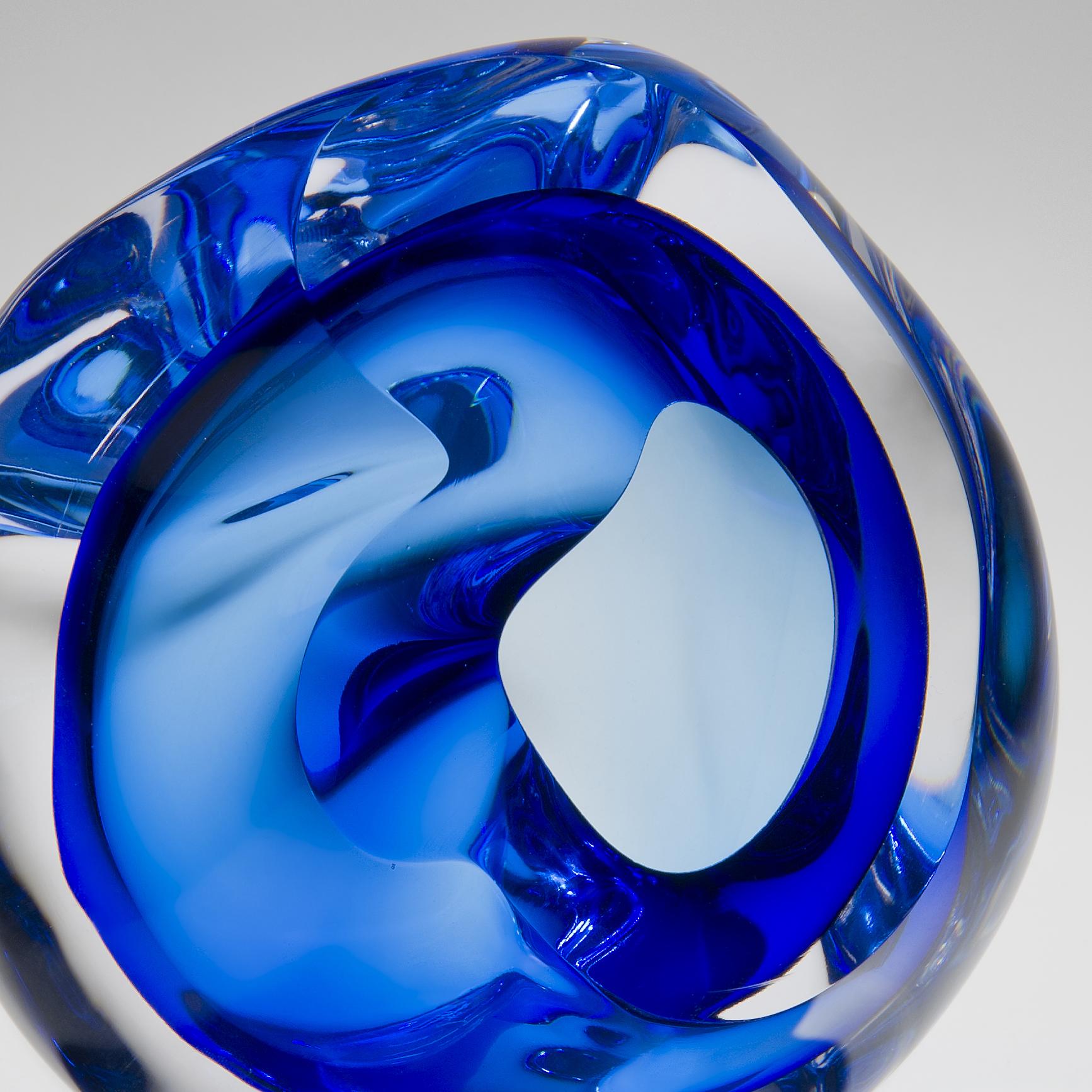 Organic Modern Vug in Blue, a Unique Glass Sculpture by Samantha Donaldson