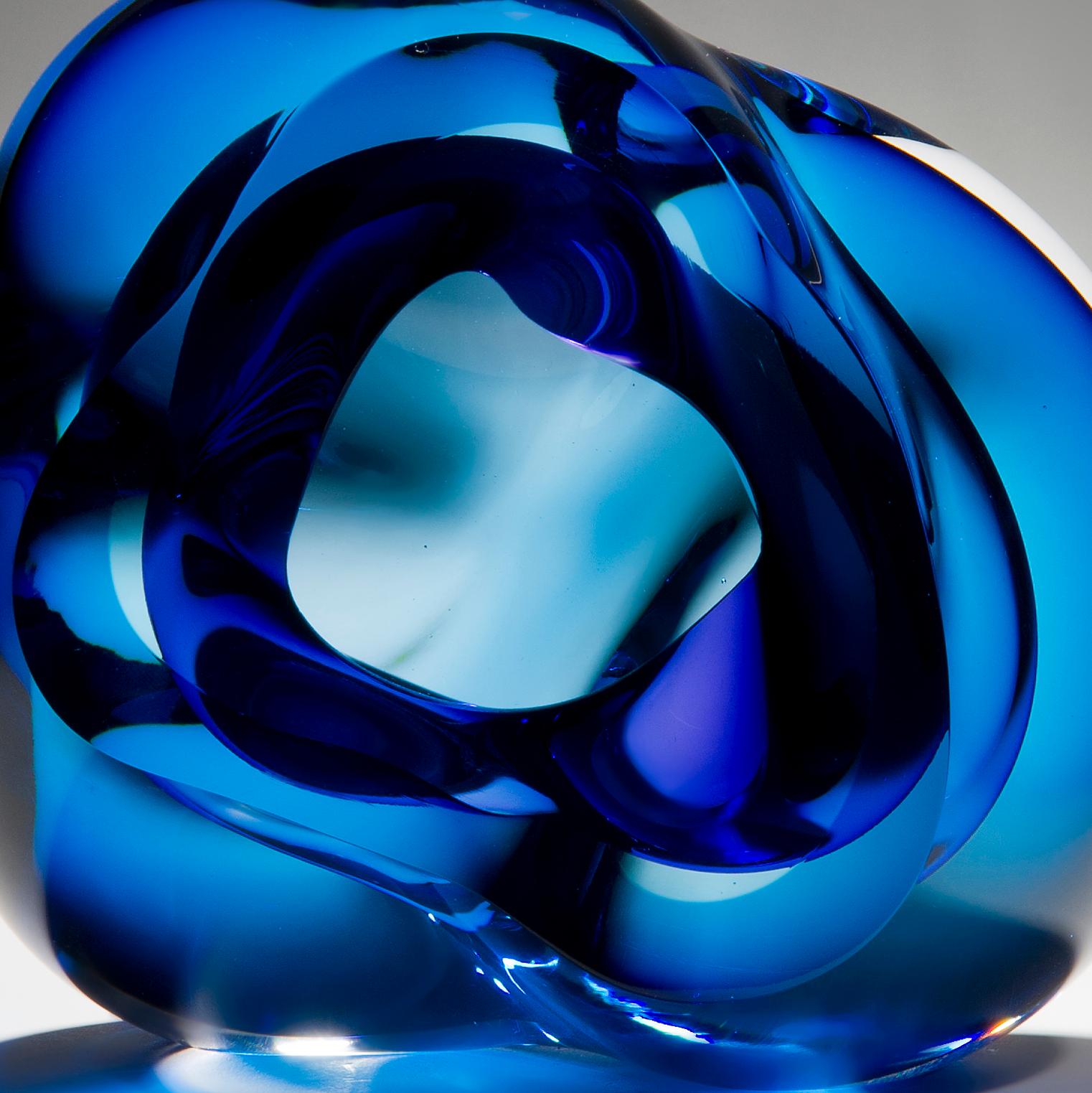 Hand-Crafted Vug in Blue and Hyacinth, a Unique Glass Sculpture by Samantha Donaldson