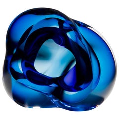 Vug in Blue and Hyacinth, a Unique Glass Sculpture by Samantha Donaldson