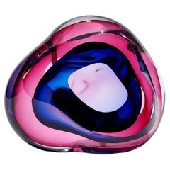 Vug in Fuchsia and Blue, a Unique Glass Geode Sculpture by Samantha Donaldson