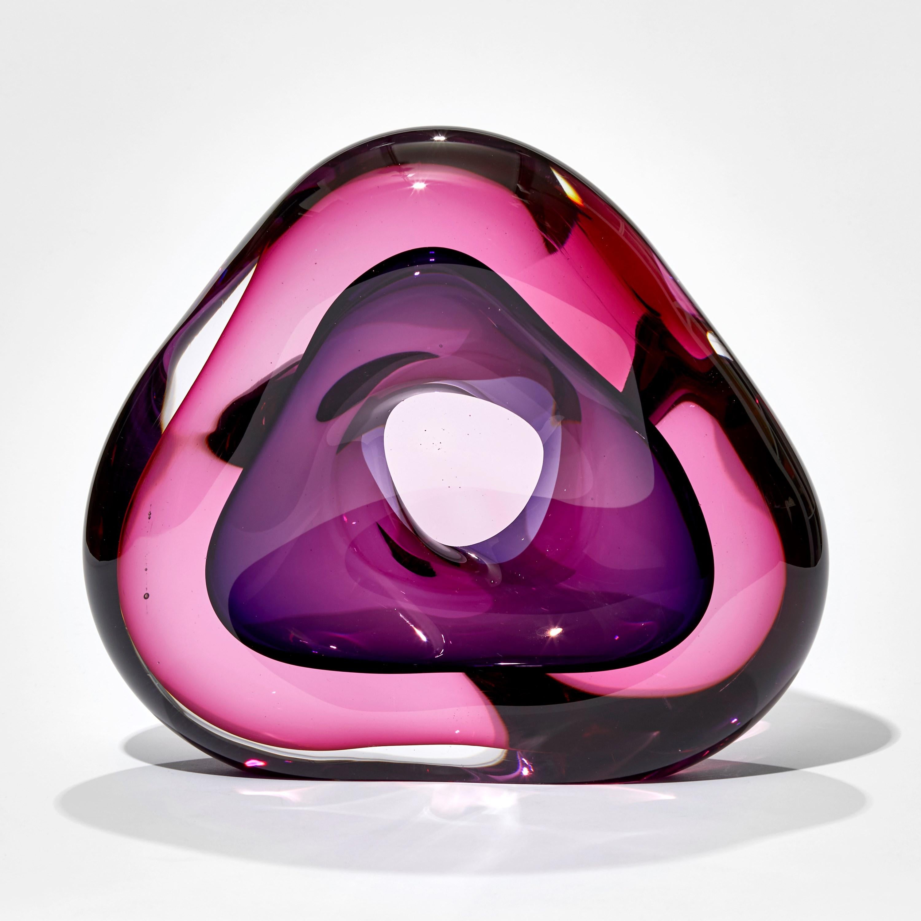 Organic Modern Vug in Fuchsia and Purple, a Unique Glass Geode Sculpture by Samantha Donaldson