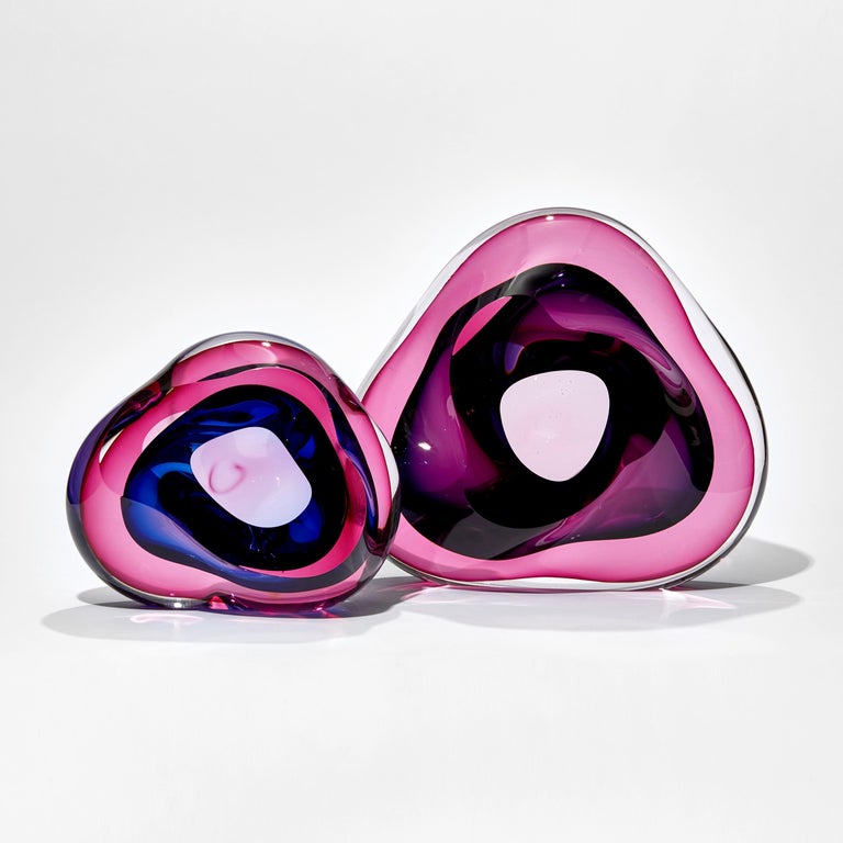 British Vug in Fuchsia and Purple, a Unique Glass Geode Sculpture by Samantha Donaldson For Sale