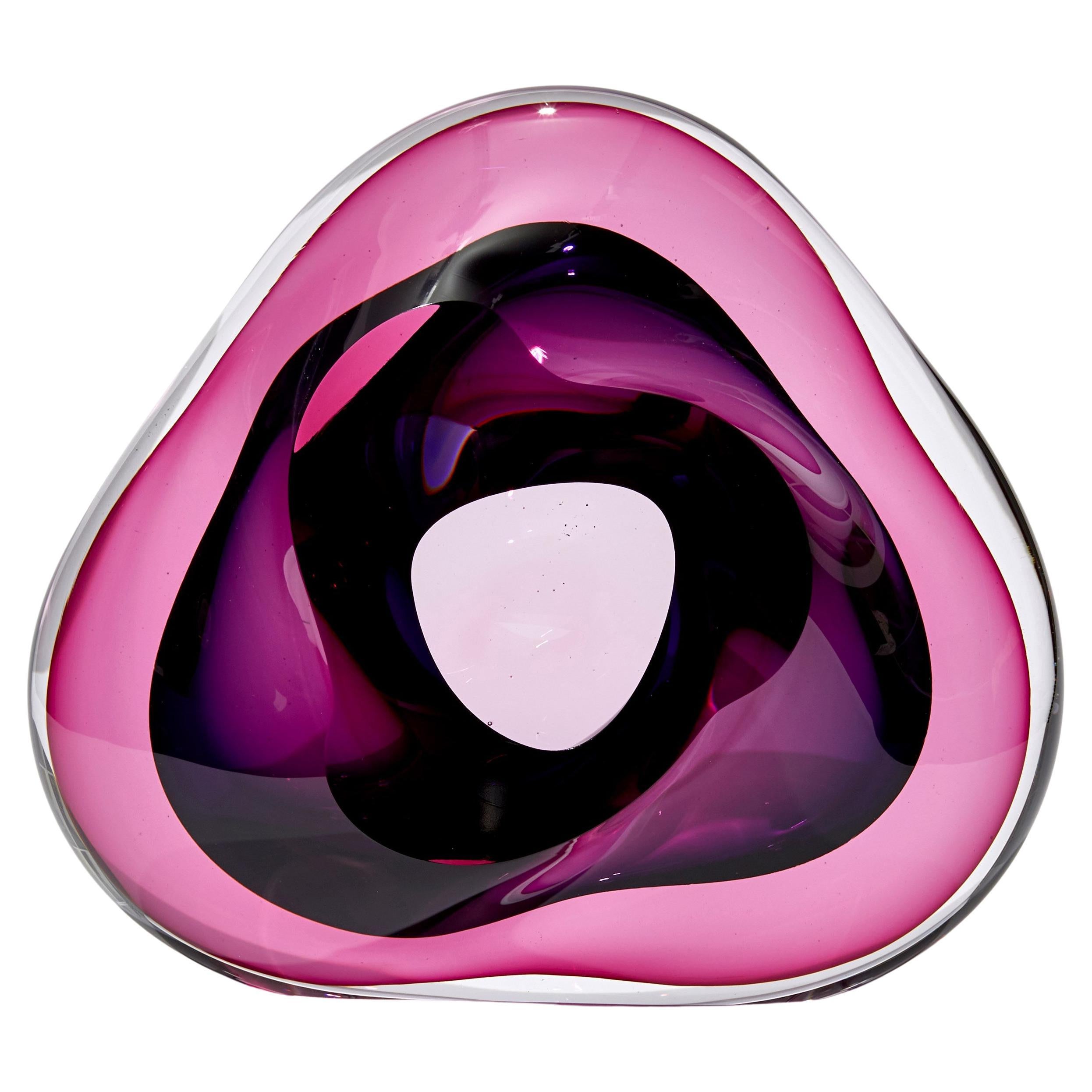 Vug in Fuchsia and Purple, a Unique Glass Geode Sculpture by Samantha Donaldson