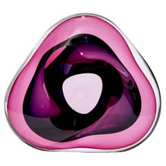 Vug in Fuchsia and Purple, a Unique Glass Geode Sculpture by Samantha Donaldson