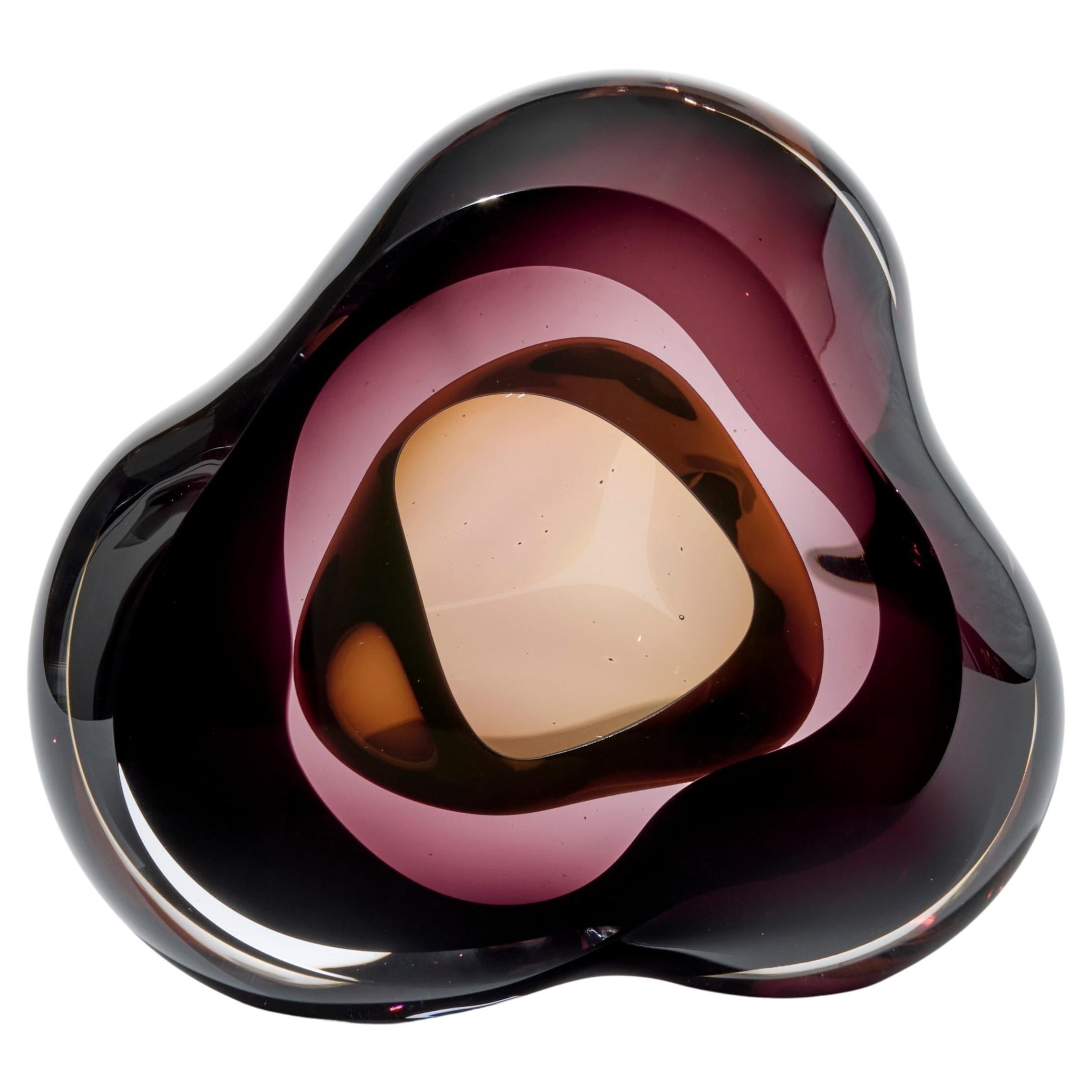 Vug in Gold Topaz & Rauch Topaz, a geode glass sculpture by Samantha Donaldson