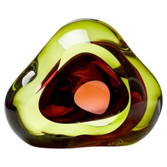 Vug in Lime and Fuschia, a Unique Glass Sculpture by Samantha Donaldson