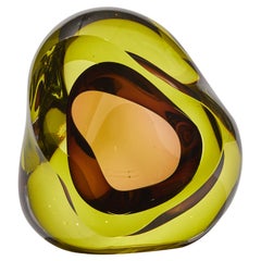 Vug in Lime 
Purple, a Unique Glass Geode Sculpture by Samantha Donaldson