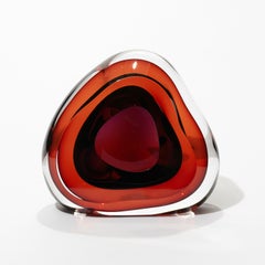 Vug in Purple & Orange, a geode inspired glass sculpture by Samantha Donaldson